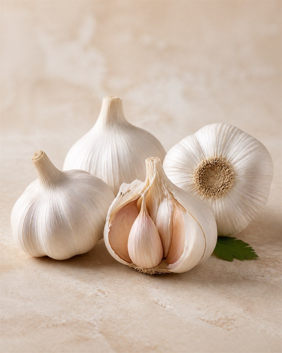 Bulbos de ajo fresco
